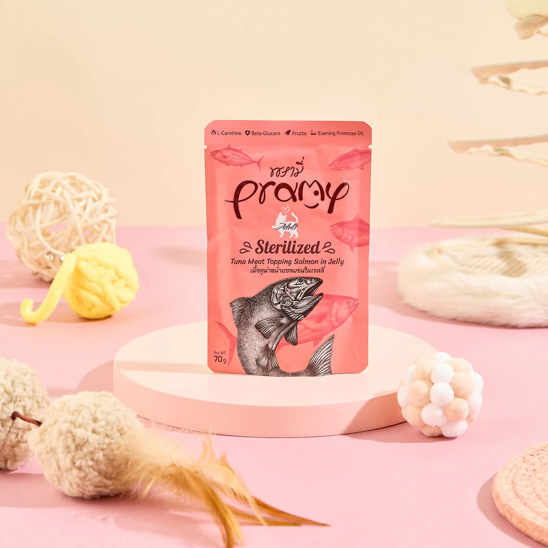 プラミー ツナ・サーモンゼリー ステアライズド(避妊去勢ケア) アダルト 70g×12個入(一般食)